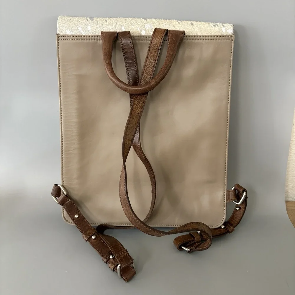 Sassy Jones Yaya Leather Horsehair Backpack EUC Cowgirl